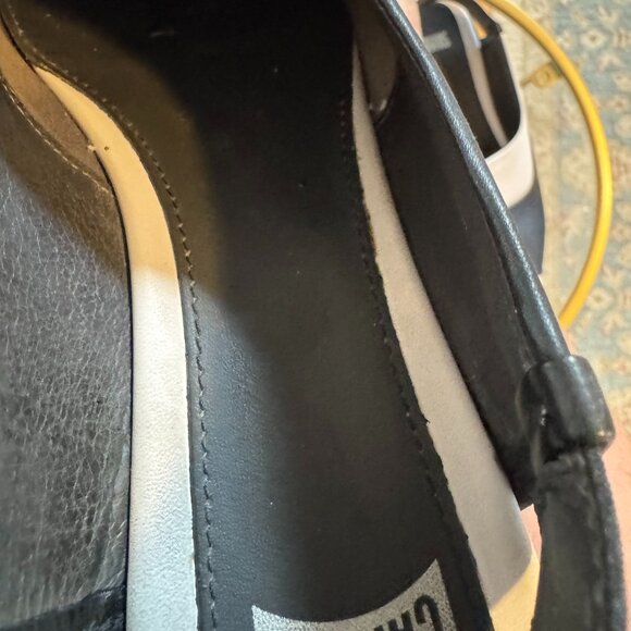 Fabulous Camper "Twins" Mirrored Two-Tone Black and White Slingbacks, size 38 - Picture 5 of 12